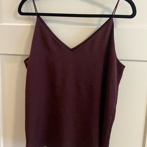 Express Burgundy Satin Tank Top